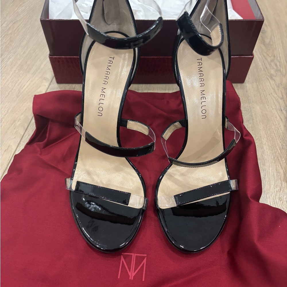 Tamara Mellon Black Patent Leather Stiletto Heels